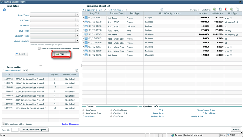nextbuttonbatchspecdisburse