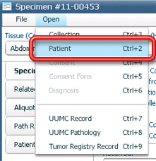 openpatientmenuspecimen