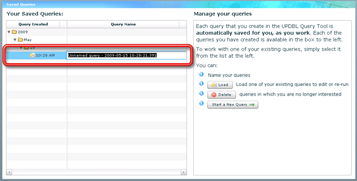 selectedqueryname